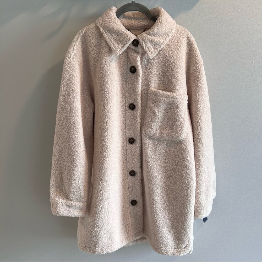 NWT Lucky Brand Faux Shearling Shirt Jacket Size M - Picture 3 of 10